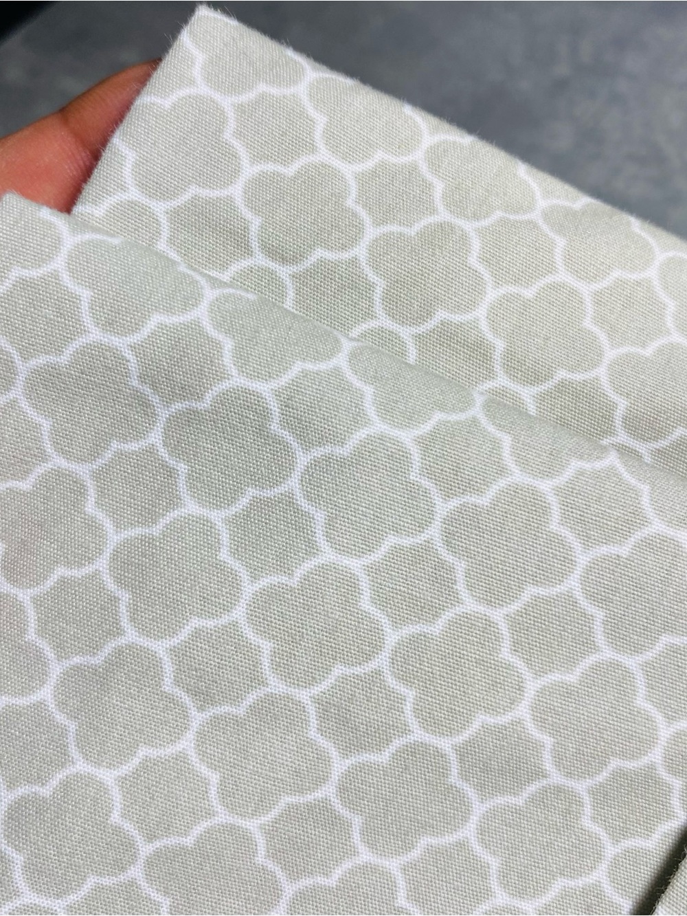The Big One Cream and White Geometric Quatrefoil Sheet Set